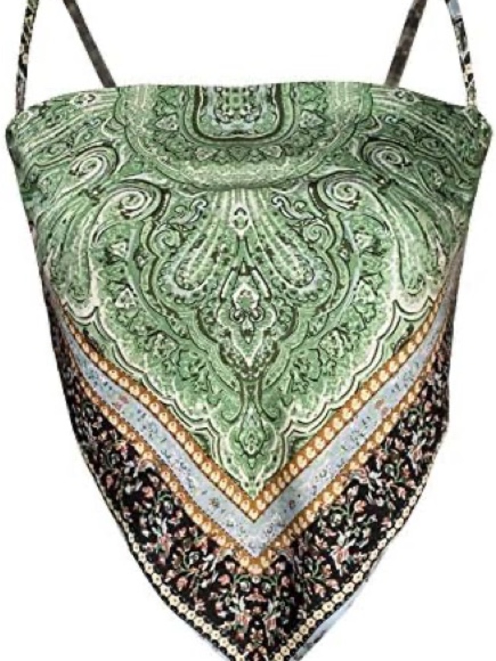 Green Paisley Bandana Halter Top